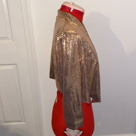 Kardashian Kollection Cropped Rose Gold Blazer - Picture 2 of 7